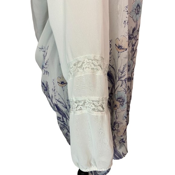 Lauren Conrad Women's Tunic Top, Size Large, Long Sleeve with Lace - Picture 4 of 8